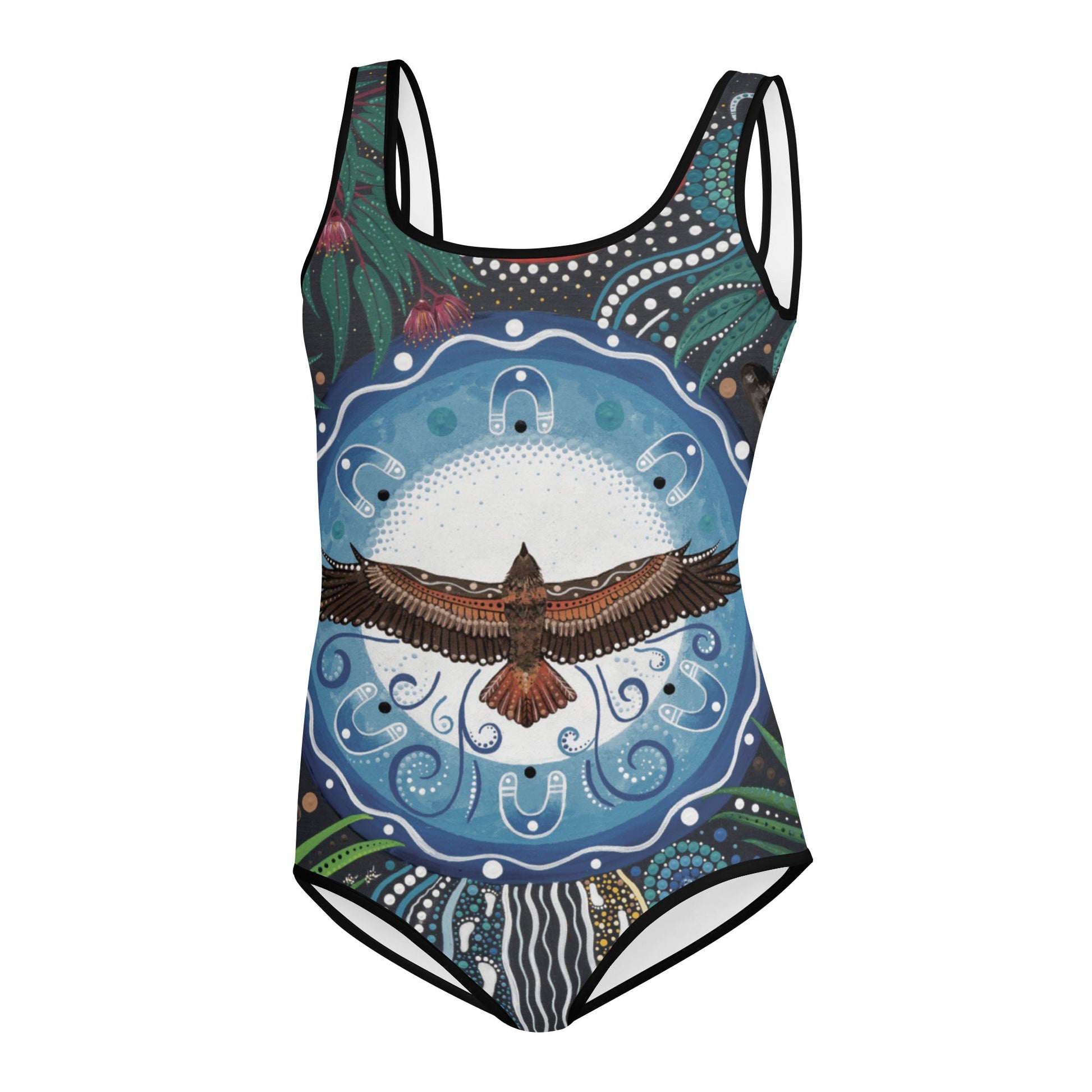 Walu - ma - rra Youth Swimsuit - Aboriginal Art by Lani