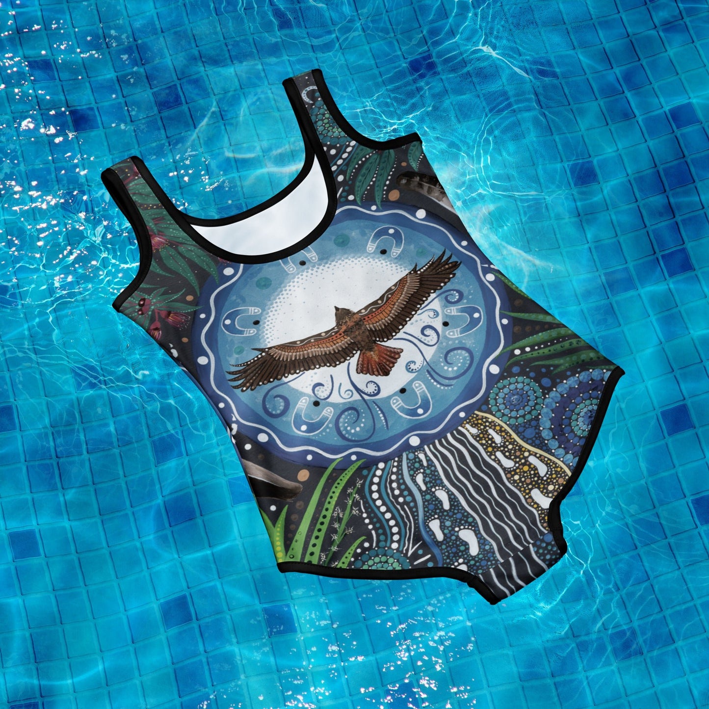 Walu - ma - rra Youth Swimsuit - Aboriginal Art by Lani