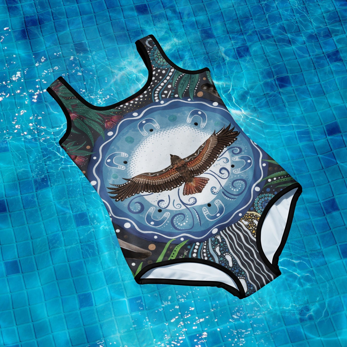 Walu - ma - rra Youth Swimsuit - Aboriginal Art by Lani