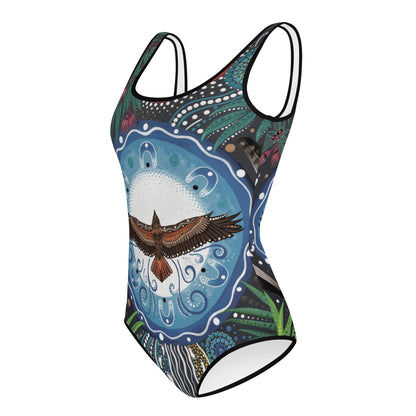 Walu - ma - rra Youth Swimsuit - Aboriginal Art by Lani