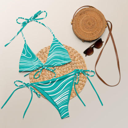 Waves of Water, Currents of Life Bikini Set - Aqua - Aboriginal Art by LaniBikini