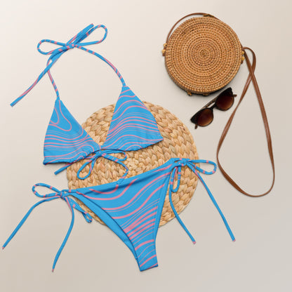 Waves of Water, Currents of Life Bikini Set - Blue - Aboriginal Art by LaniBikini