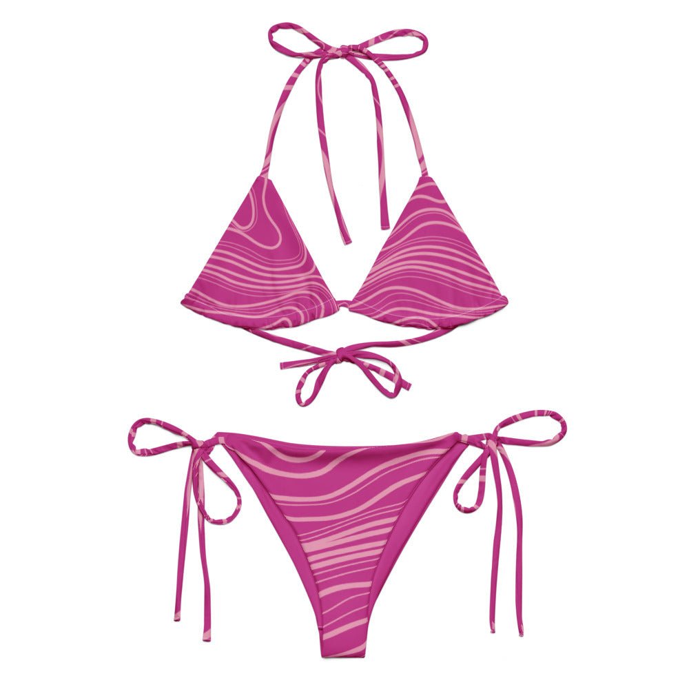 Waves of Water, Currents of Life Bikini Set - Dark Pink - Aboriginal Art by LaniBikini