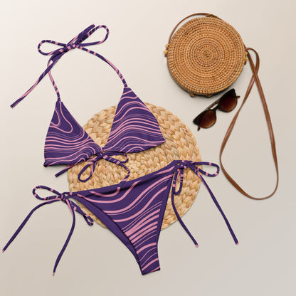 Waves of Water, Currents of Life Bikini Set - Dark Purple - Aboriginal Art by LaniBikini