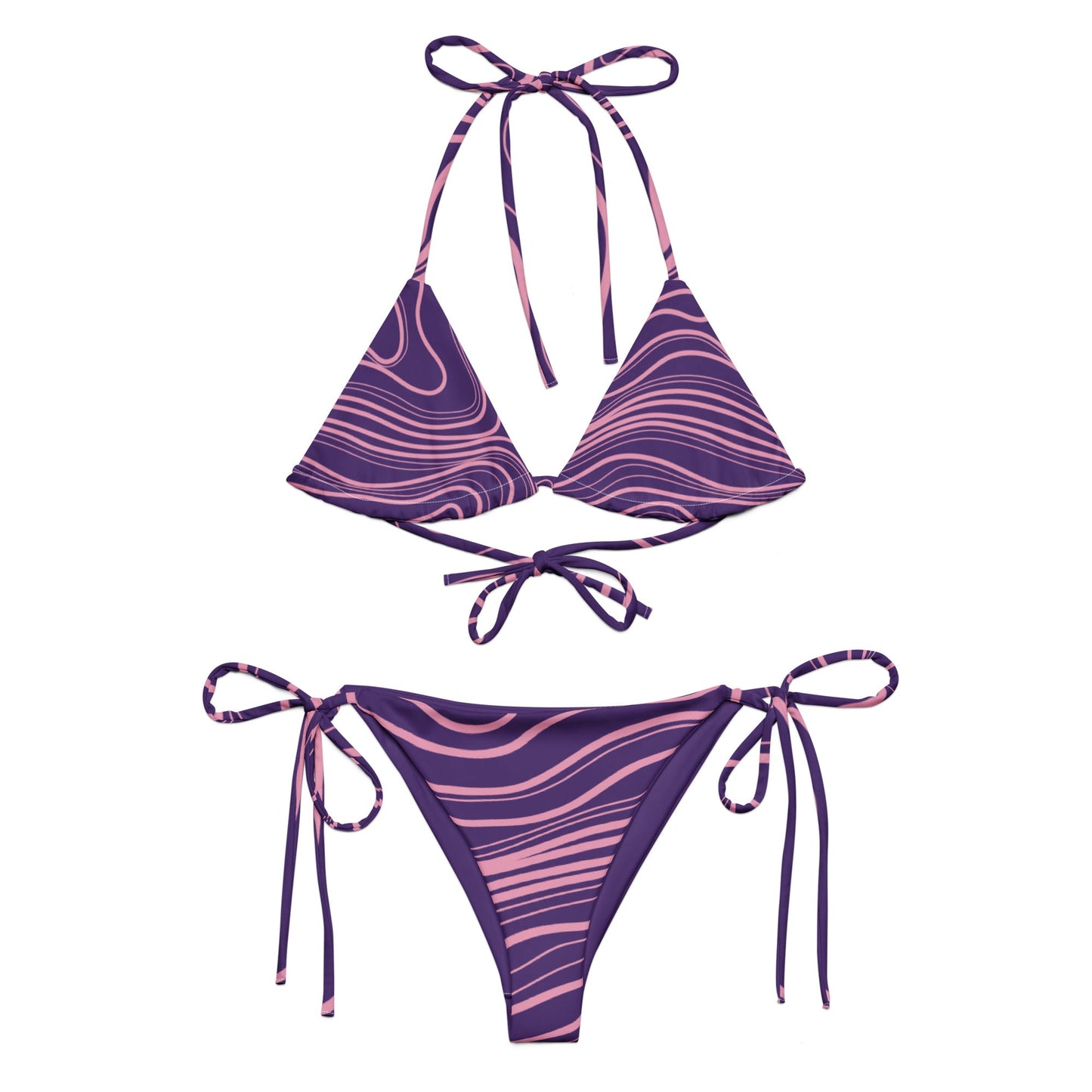 Waves of Water, Currents of Life Bikini Set - Dark Purple - Aboriginal Art by LaniBikini