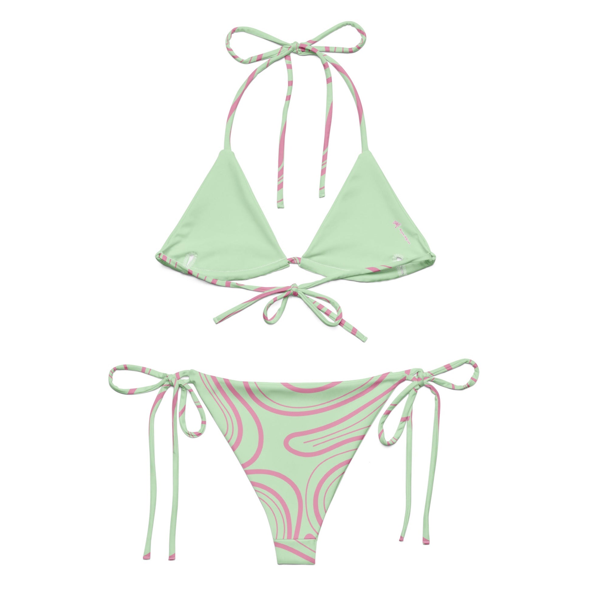 Waves of Water, Currents of Life Bikini Set - Light Green - Aboriginal Art by LaniBikini