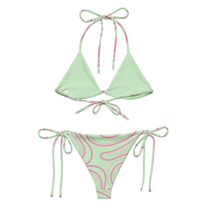 Waves of Water, Currents of Life Bikini Set - Light Green - Aboriginal Art by LaniBikini