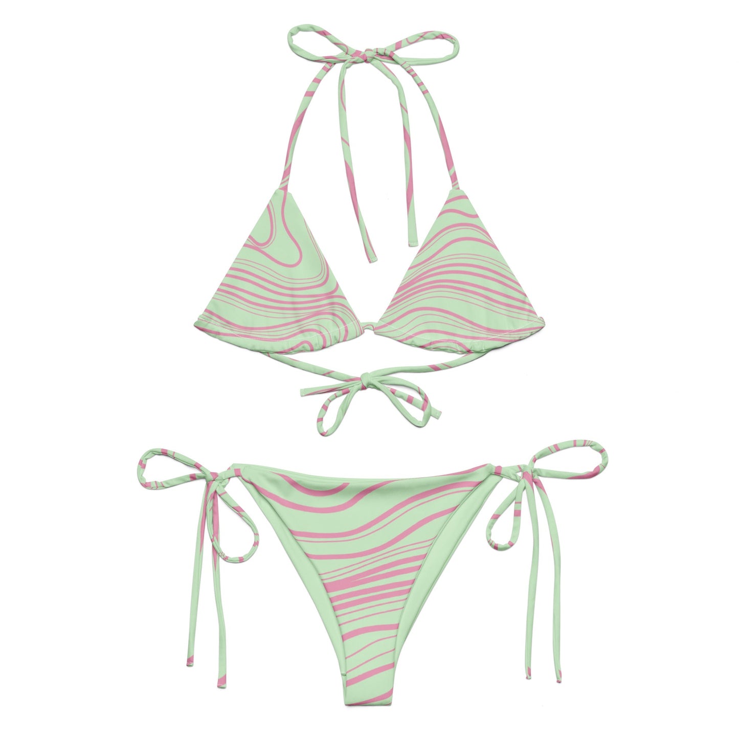 Waves of Water, Currents of Life Bikini Set - Light Green - Aboriginal Art by LaniBikini