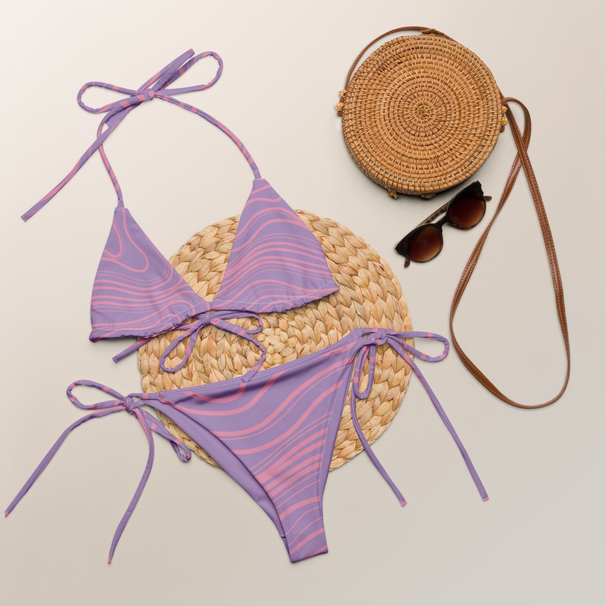 Waves of Water, Currents of Life Bikini Set - Light Purple - Aboriginal Art by LaniBikini