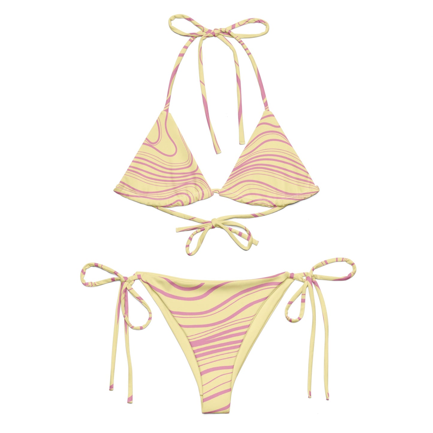 Waves of Water, Currents of Life Bikini Set - Light Yellow - Aboriginal Art by LaniBikini